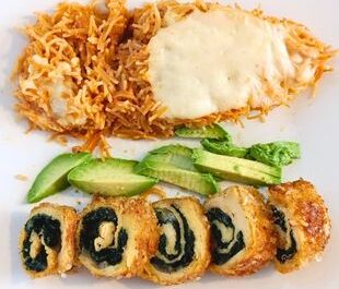 Rollitos de pollo con espinaca