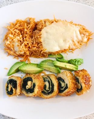 Rollitos de pollo con espinaca