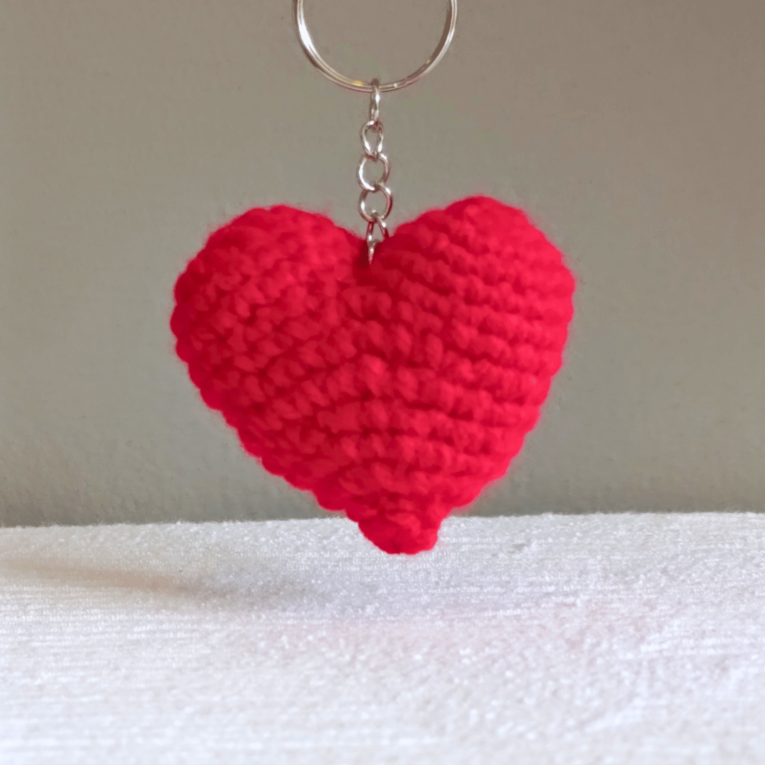 Llavero de corazón en crochet