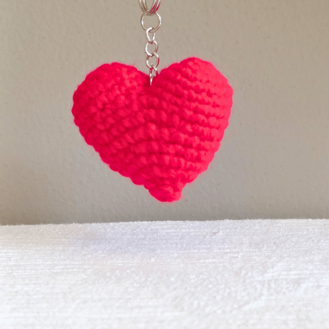 Llavero de corazón en crochet
