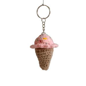 Llavero de helado en crochet