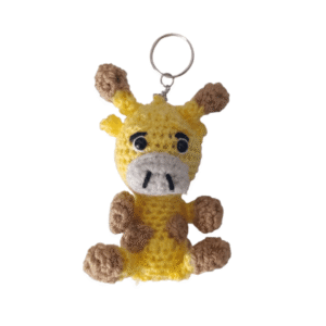 Llavero de jirafa en crochet