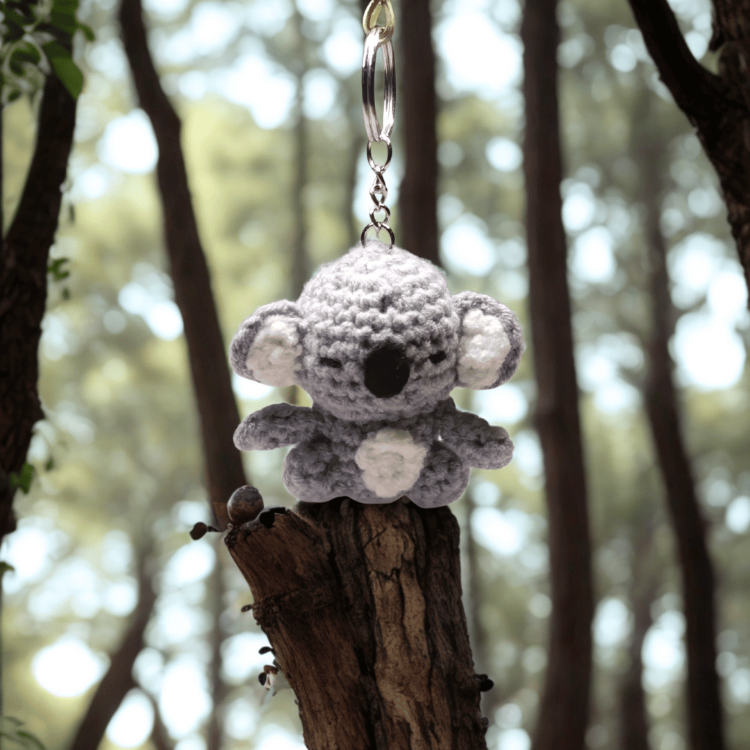 llavero de koala en crochet