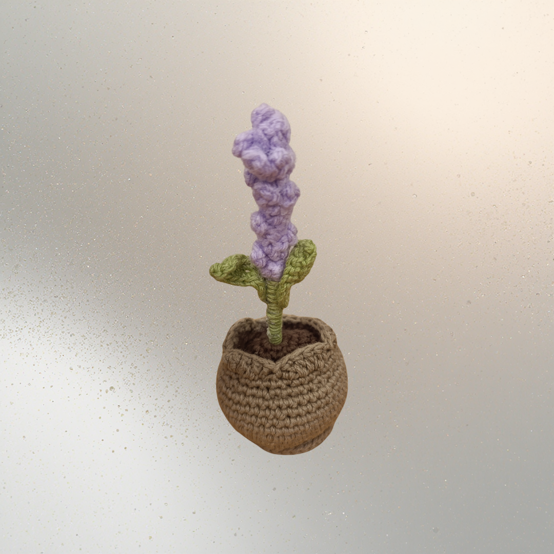 Maceta lavanda en crochet