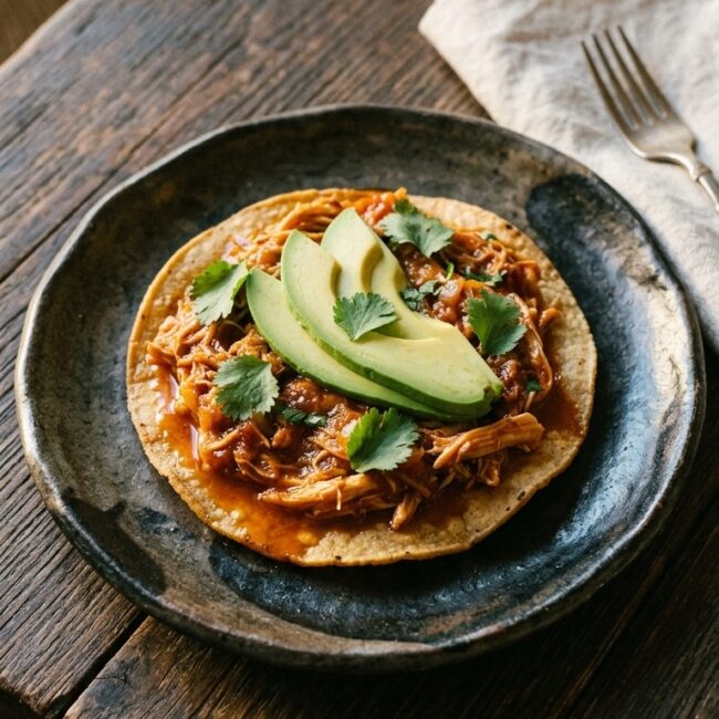Plato típico mexicano con enchiladas mineras originales bañadas en salsa de chile guajillo, decoradas con papas, zanahorias, queso fresco y crema.